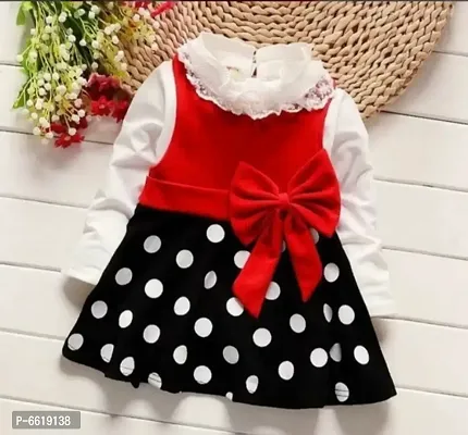 Crepe Self Pattern Frock For Girls