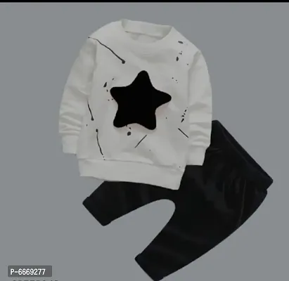 FULL T-SHIRT PANT BIG BLACK STAR  WHITE AND BLACK-thumb0