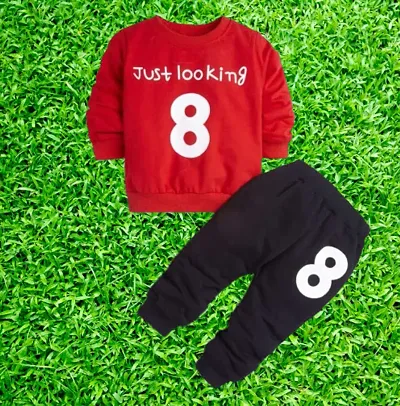 JUST LOOKING T-SHIRT PANT (RED AND BLACK)