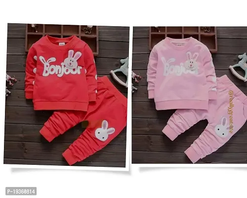 KIDS BONJooR RED AND RED // PINK AND PINK 2PS SET  FULL