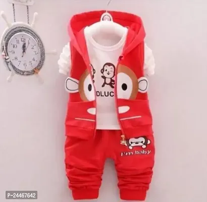 I'M BABY (GOODLUCK) T-SHIRT JACKET AND PANT (WHITE AND RED)