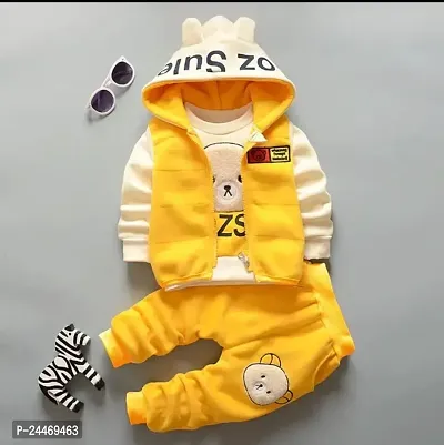 OOZ SUNLEP T-SHIRT JACKET DOUBLE TOPI AND PANT 3PS SET (TASAR AND YELLOW AND YELLOW