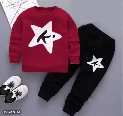 KIDS CLOTH BOYS AND GIRLS ( K   STAR ) MAROON + BLACK )   FULL