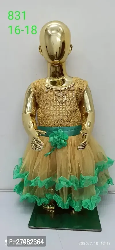 Classic Net Embellished Dress for Kids Girl-thumb0
