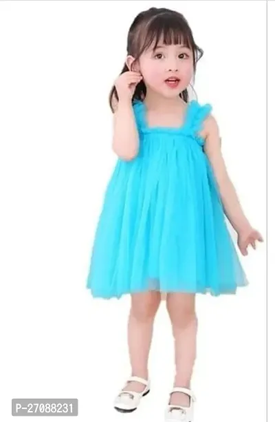 Classic Net Embellished Dress for Kids Girl-thumb0