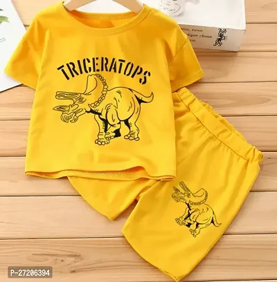 TRICERATOPS HALF T-SHIRT PANT (YELLOW AND YELLOW)
