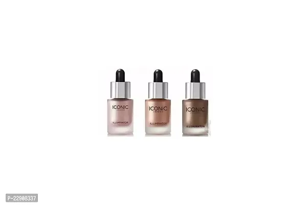 MASTADI Perfect Makeup Iconic London Waterproof Illuminator Smooth Liquid Highlighter (Golden, Brown) PACK 3-thumb0