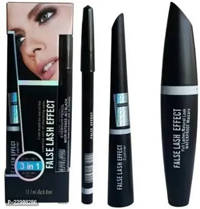 Lecherous Beauty 3 in 1 Combo of Waterproof Eyeliner, Mascara  Kajal-thumb0