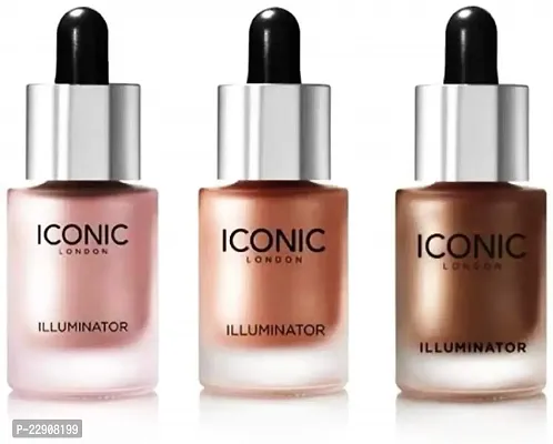 KISSOFF Iconic Illuminator Highlighter For Face Makeup To Glow Pack Of 3 Iconic For Women/Girls-thumb2