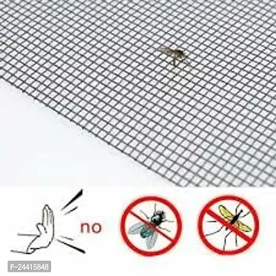 Attachh Prestiched Fibre Glass Mosquito Net Mesh with Regular Loop and self Adhesive Hook to Stick Window Frames (Grey Color, 60/60 Inch or 5/5 Feet or 152.5/152.5 cm)-thumb4