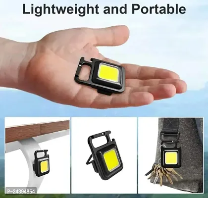 Attachh Mini COB 500 Lumens Magnetic Light l Rechargeable Cob Keychain Light l Bottle Opener Collapsible Bracket with Key Chain Pack of 1-thumb4