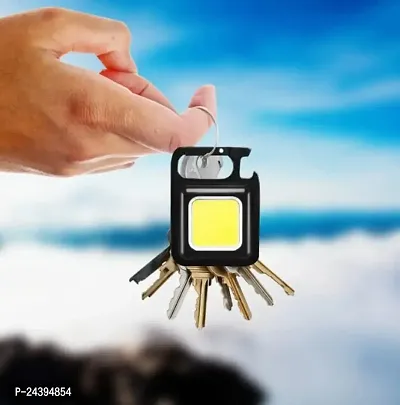 Attachh Mini COB 500 Lumens Magnetic Light l Rechargeable Cob Keychain Light l Bottle Opener Collapsible Bracket with Key Chain Pack of 1-thumb3