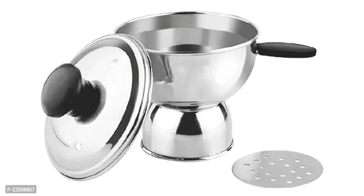 Attachh Steel Chiratta Puttu Maker Stainless Steel, Use with Pressure Cooker, Silver color 300 ML Pk of 1