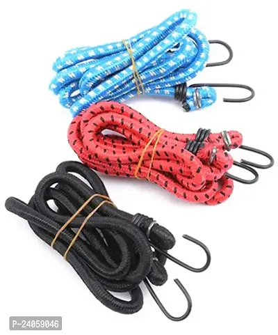 Attachh High Strength Stretchable Elastic Rope/Bungee Cord for Hanging Clothes, Tying Behind Bikes (6 Feet, Pack of 3)