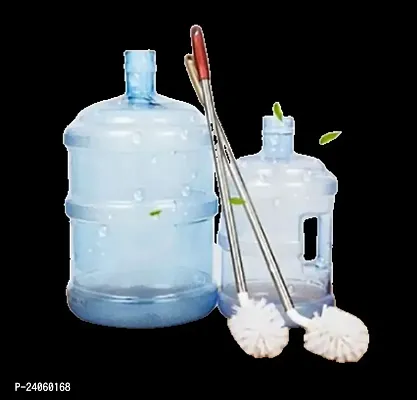 Attachh 360deg; Rotating Water Can Cleaning Brush for 20l Plastic Bottles, Plastic Water Dispensers, and Water Cans, 20L Can Cleaning Brush with Long Handle Pack of 2-thumb0