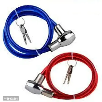 Attachh Anti-Theft Multipurpose Steel Cable Heavy Duty Helmet Lock  Safety Lock for Bike, Bicycle  Cycle with 2 Keys Pack of 2