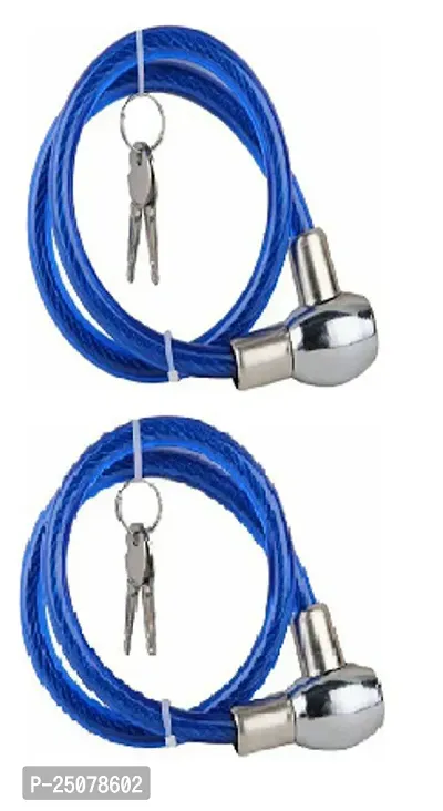 Attachh Heavy Duty Helmet Lock | Anti-Theft Multipurpose Steel Cable Safety Lock|Bicycle Lock with 2 Keys for Bike, Bicycle  Cycle Pack of 2-thumb0