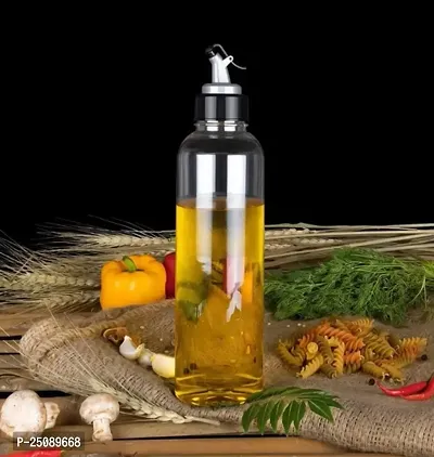 Attachh Unbreakable Plastic Food Grade Oil Dispenser for Cooking, Easy Flow Oil and Vinegar 1 litre Bottle, Oil Pourer, Liquid Dispenser, Transparent Pack of 1-thumb0