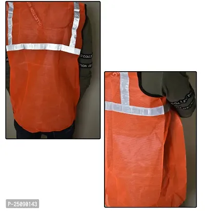 Attachh Netted Reflective Safety Vest Unisex Netted Workwear Jacket Safety Coat with Reflective Tape for Traffic Sports C-thumb0