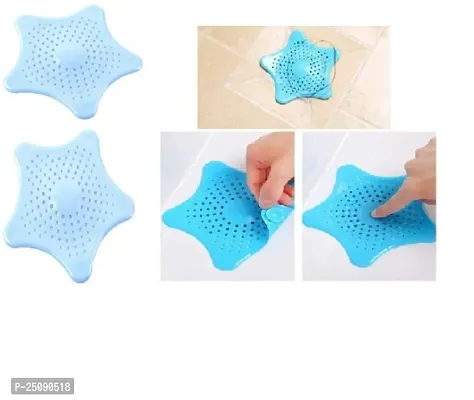 Attachh Silicone Star Shape Kitchen Sink Strainer l Shower Drain Hair Catcher l Anti-Clogging Floor Filter for Bathroom Kitchen Accessories Pack of 5-thumb0
