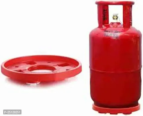 Attach High Quality Plastic Gas Trolley 360 Degrees Rotatable for Replacing Gas Cylinders and Heavy Weight Items (Red Colour)-thumb0