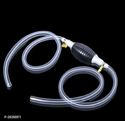 Attachh Fuel Transfer Pump Kit Tank Sucker Siphon Hose Pipe with 2 Durable PVC Hoses High Flow Hand Pump Portable Manual Car Pump for Petrol Diesel Oil with 2 Meter Pipe-thumb0