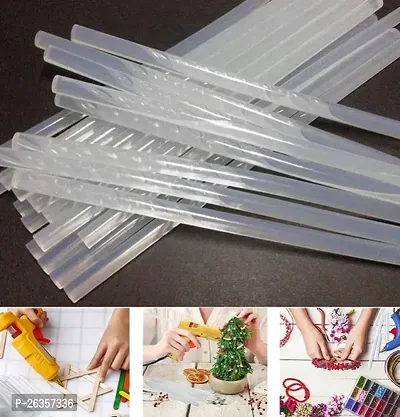 Attachh Hot Melt Transparent Glue Sticks for Decoration and Craft Work recommended for 20w Glue Gun- 7 MM, Pack of 10