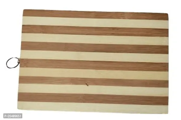 Attach Bamboo Wooden Rectangular Chopping Board Cutting Board Slicing Board for Fruits Vegetables Meat Bread Cheese Rectangle Shape 34x24 cm-thumb0