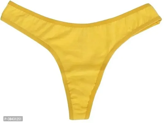 Stylish Cotton Yellow Thong For Women-thumb0