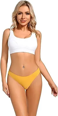 Stylish Cotton Yellow Thong For Women-thumb2