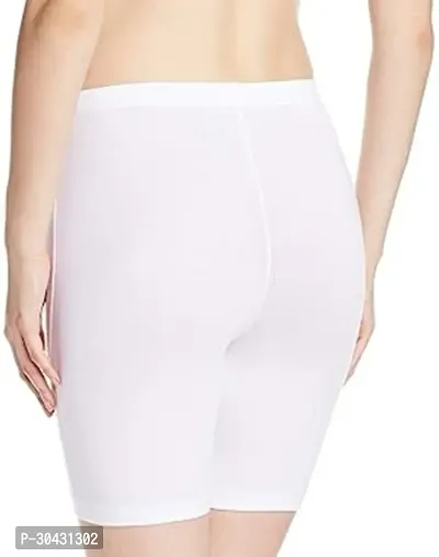 Stylish Cotton White Cycling Shorts For Women-thumb2