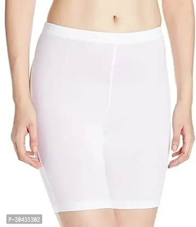 Stylish Cotton White Cycling Shorts For Women-thumb0