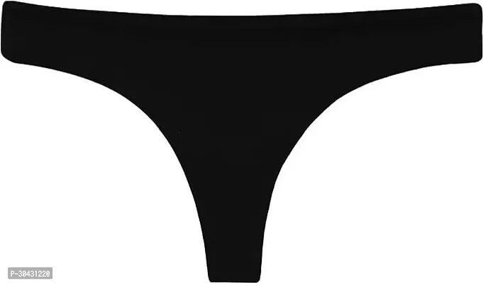 Stylish Cotton Black Thong For Women-thumb0