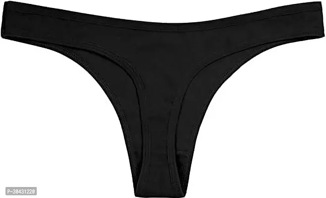 Stylish Cotton Black Thong For Women-thumb2