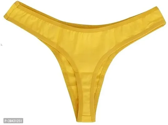 Stylish Cotton Yellow Thong For Women-thumb2