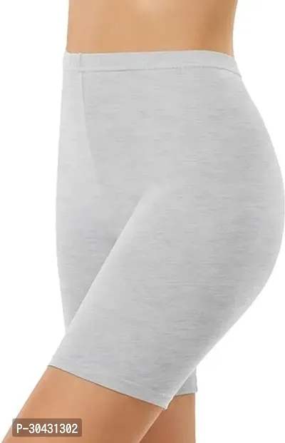 Stylish Cotton White Cycling Shorts For Women-thumb3