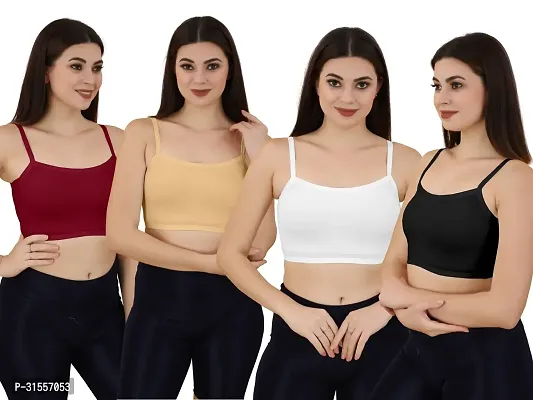 Stylish Multicoloured Cotton Blend Bras For Women Pack Of 4-thumb0