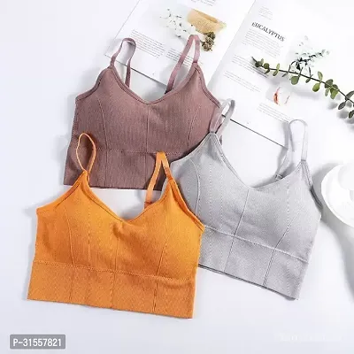 Stylish Multicoloured Cotton Blend Bras For Women Pack Of 3-thumb0