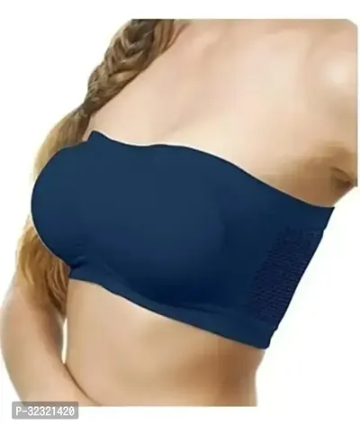 Stylish Navy Blue Cotton Blend Tube Bra Bra For Women-thumb0