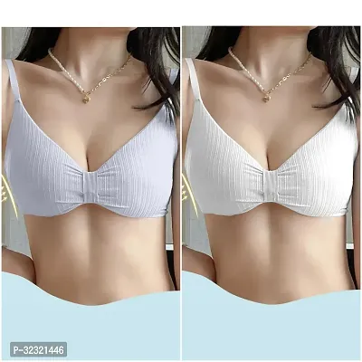 Stylish Multicoloured Cotton Blend Padded Bra For Women Pack Of 2-thumb0