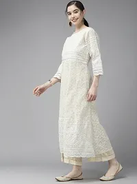 Aarika Womens Cream Color Embroidered kurti-thumb3