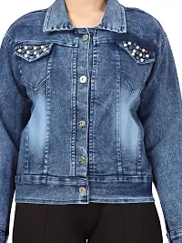 Stylish Fancy Denim Solid Blue Color Jacket For Girls-thumb4