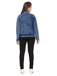 Stylish Fancy Denim Solid Blue Color Jacket For Girls-thumb3