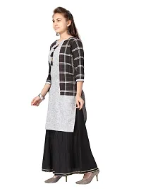 Stylish Fancy Cotton Black Color Party Wear Kurti Skirt Set For Girls-thumb2