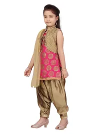 Stylish Fancy Silk Rani-Gold Colour Suit Salwar Set For Girls-thumb2