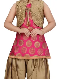Stylish Fancy Silk Rani-Gold Colour Suit Salwar Set For Girls-thumb4