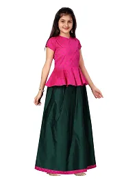Stylish Fancy Silk Rani-Rama Lehenga Choli Set For Girls-thumb1