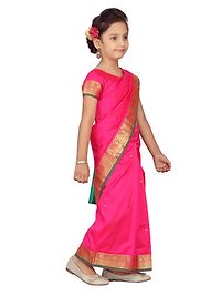 Stylish Fancy Silk Rani Colour Saari For Girls-thumb1