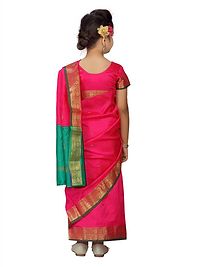 Stylish Fancy Silk Rani Colour Saari For Girls-thumb3