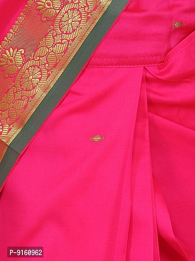Stylish Fancy Silk Rani Colour Saari For Girls-thumb5